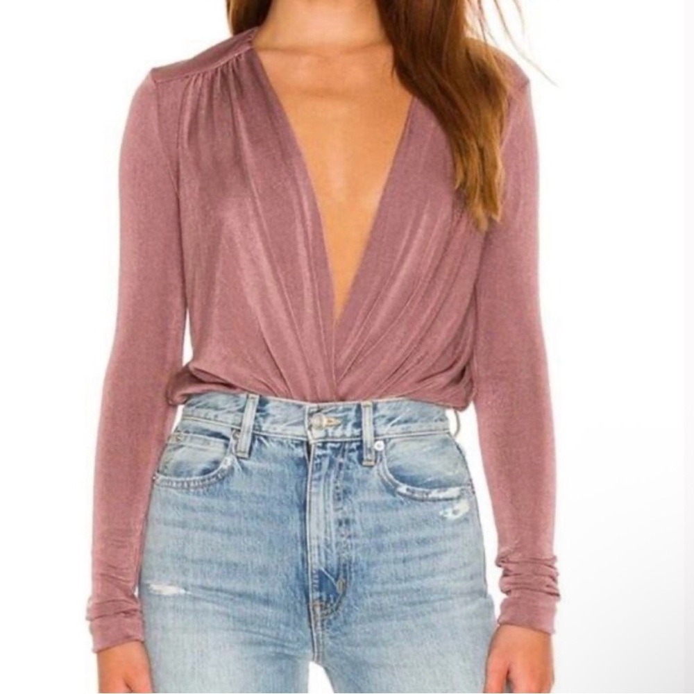 Free People Turnt Bodysuit in Mauve Woods Size Small